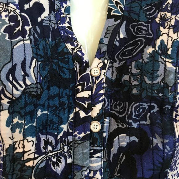 EUC Anthropologie Maeve Blue Floral Sleeveless Knee Length Shift Size 10 - Picture 1 of 16